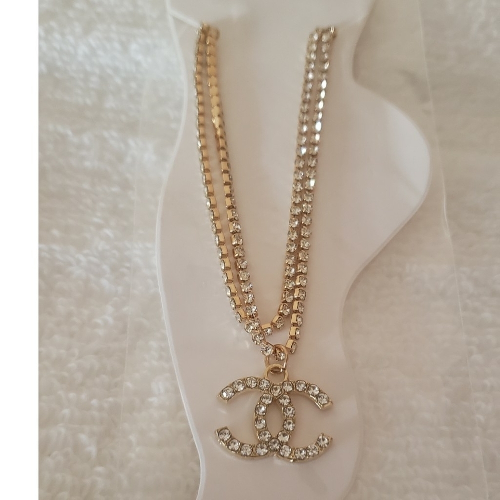 Luxury Monogram Fashion C Initial Anklet Rhinestone Silver Goldtone Charm New